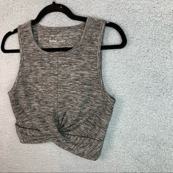 Yogalicious grey sleeveless tie front crop top womens small - Picture 5 of 9